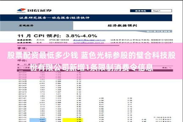 股票配资最低多少钱 蓝色光标参股的璧合科技股份有限公司新增1条限制消费令信息