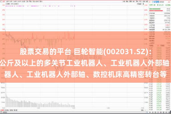 股票交易的平台 巨轮智能(002031.SZ)：RV减速器主要应用于20公斤及以上的多关节工业机器人、工业机器人外部轴、数控机床高精密转台等