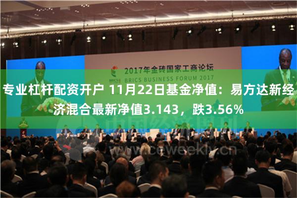 专业杠杆配资开户 11月22日基金净值：易方达新经济混合最新净值3.143，跌3.56%